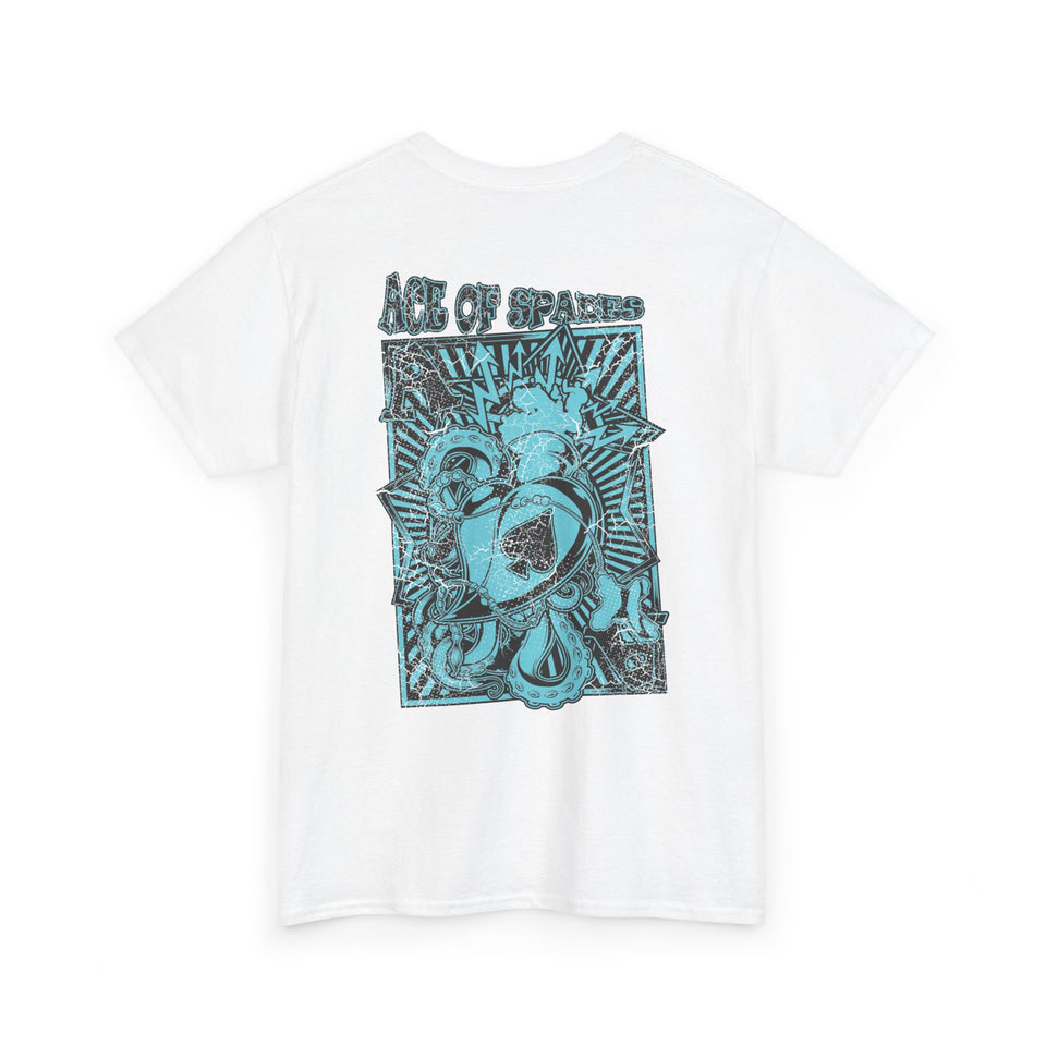 Unisex Heavy Cotton Tee - Skull & Heart Design, Edgy Graphic Tee for Casual Wear