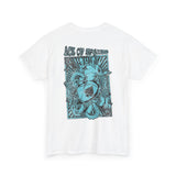 Unisex Heavy Cotton Tee - Skull & Heart Design, Edgy Graphic Tee for Casual Wear