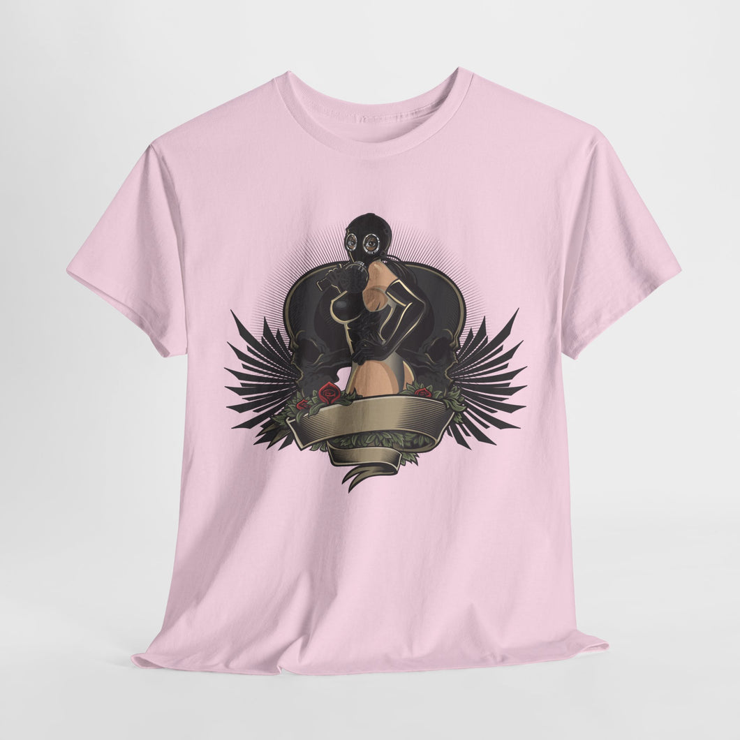 Gothic Style Unisex Heavy Cotton Tee - Unique Art Design with Vintage Vibe