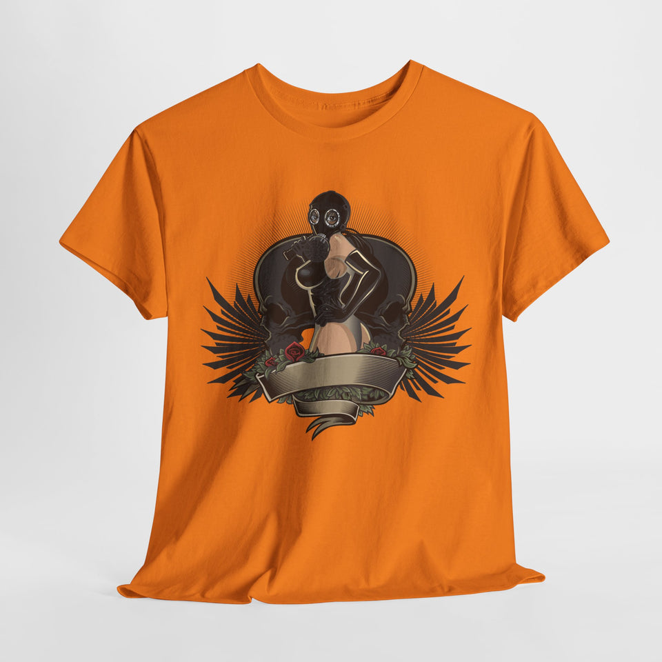 Gothic Style Unisex Heavy Cotton Tee - Unique Art Design with Vintage Vibe