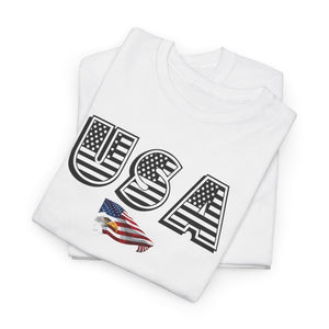 USA Flag Unisex Heavy Cotton Tee - Patriotic Graphic Tee for Independence Day & Casual Wear