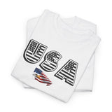 USA Flag Unisex Heavy Cotton Tee - Patriotic Graphic Tee for Independence Day & Casual Wear
