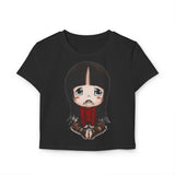 Cute Graphic Women's Baby Tee - Adorable Cartoon Design