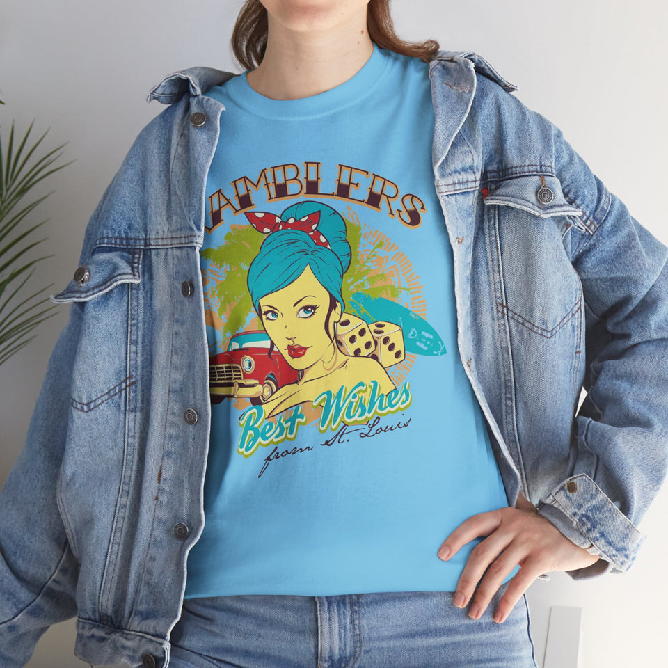 Vintage-Inspired Unisex Cotton Tee - "Best Wishes from St. Louis"