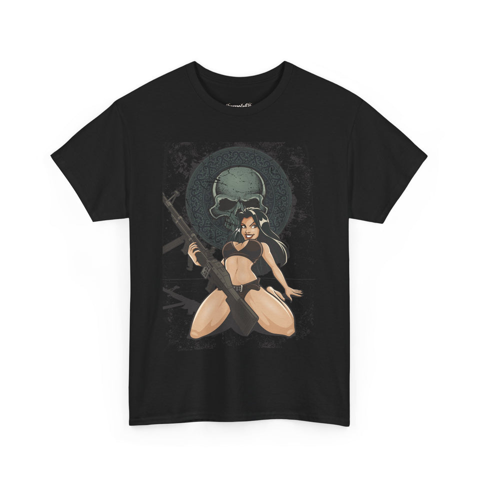 Edgy Graphic Tee - Skull & Warrior Design