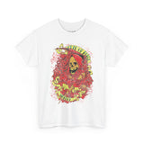 Unisex Heavy Cotton Tee - Skull & Heart Design, Edgy Graphic Tee for Casual Wear