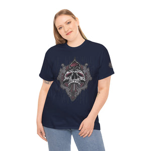 Vintage Skull Art Unisex Heavy Cotton Tee - Gothic Streetwear Fashion