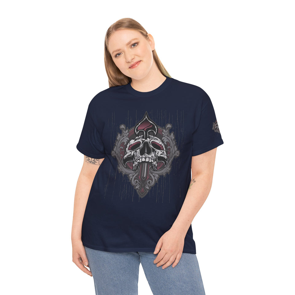 Vintage Skull Art Unisex Heavy Cotton Tee - Gothic Streetwear Fashion
