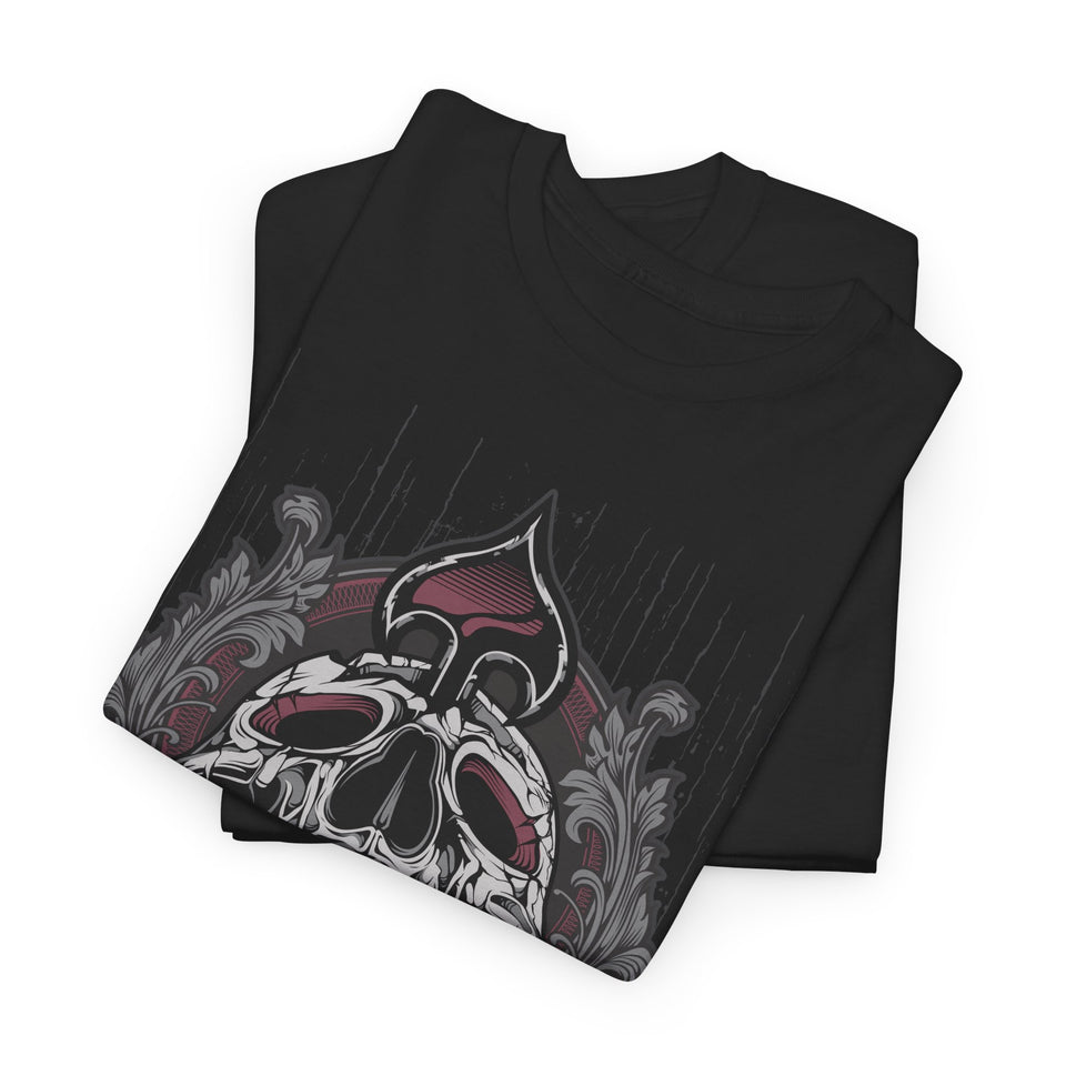 Vintage Skull Art Unisex Heavy Cotton Tee - Gothic Streetwear Fashion