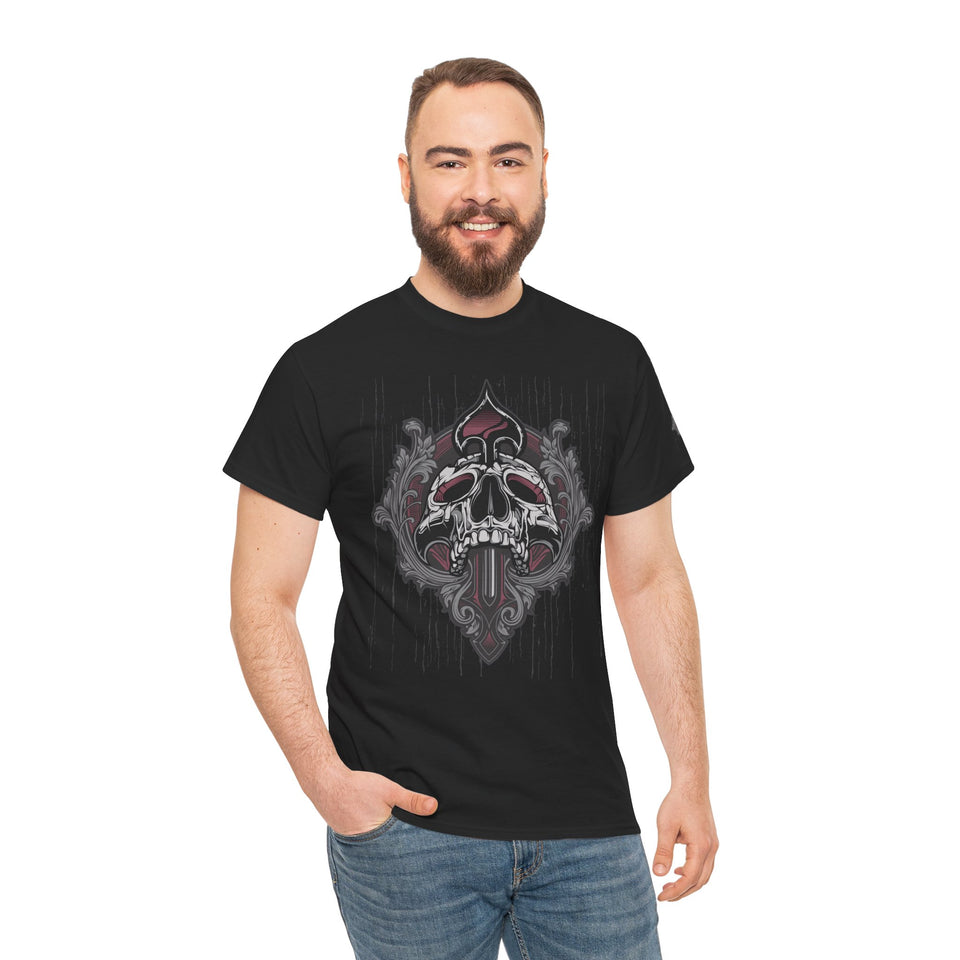 Vintage Skull Art Unisex Heavy Cotton Tee - Gothic Streetwear Fashion