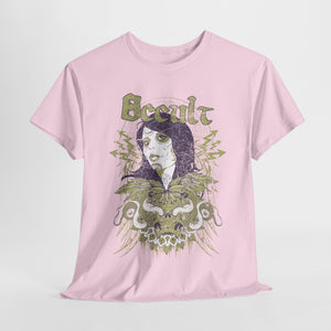 Gothic Occult Heavy Cotton Tee – Unisex Graphic Tee for Edgy Fashion Enthusiasts