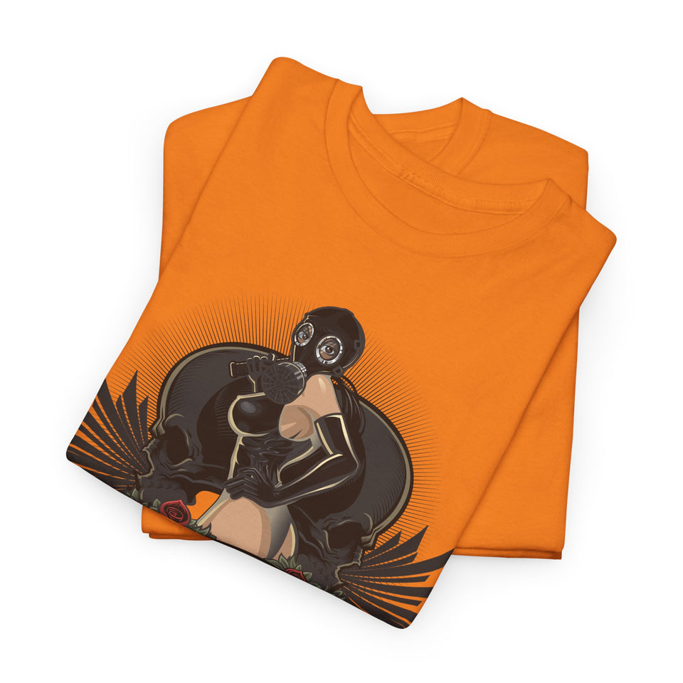 Gothic Style Unisex Heavy Cotton Tee - Unique Art Design with Vintage Vibe