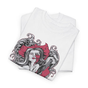 Gothic Graphic Unisex Heavy Cotton Tee - Vintage Style Horror Art