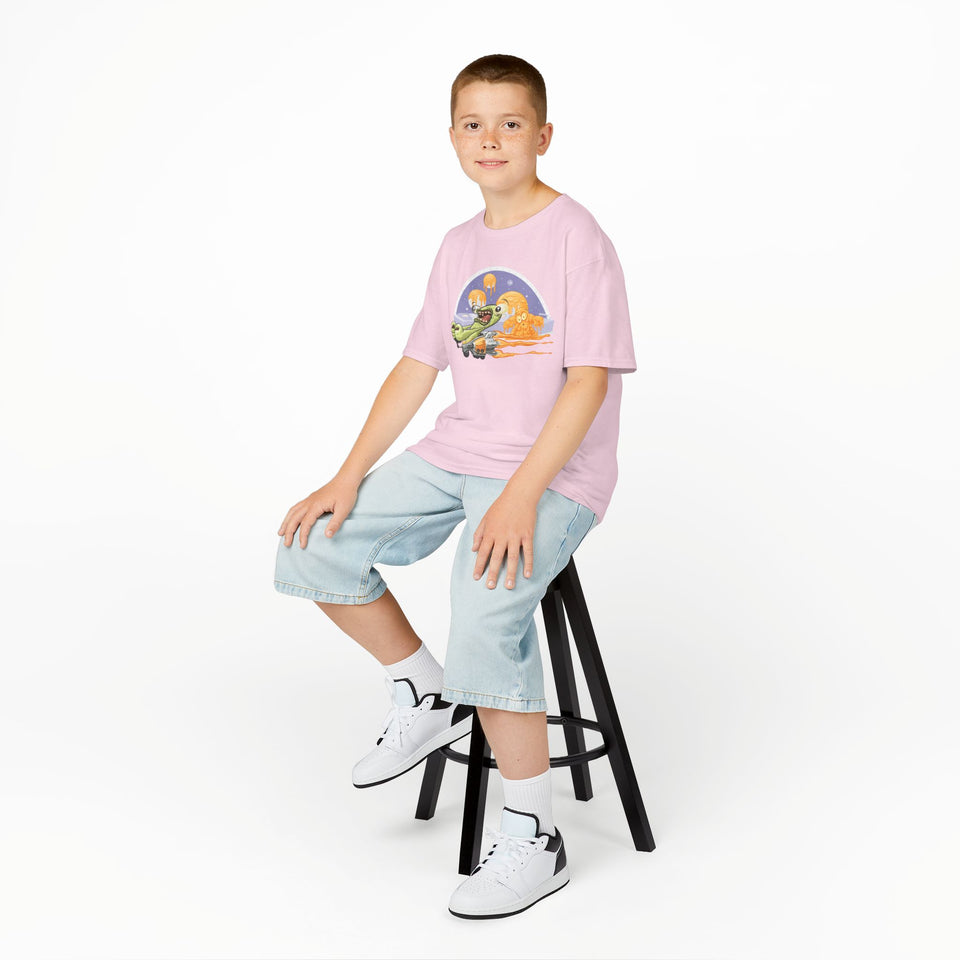 Kids Fun Adventure Tee - Cute Airplane and Monster Design