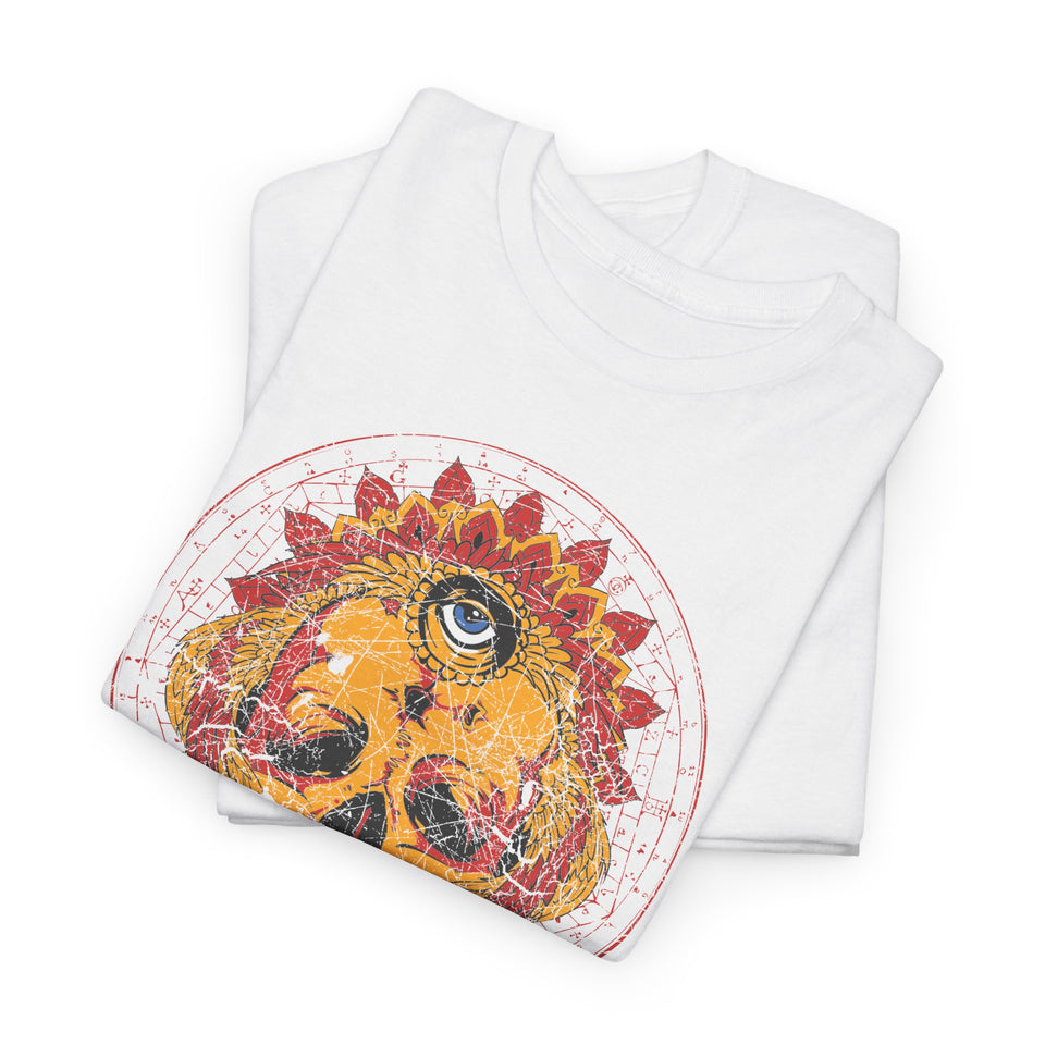 Bohemian Skull Unisex Heavy Cotton Tee - Vibrant Art Tee for Free Spirits
