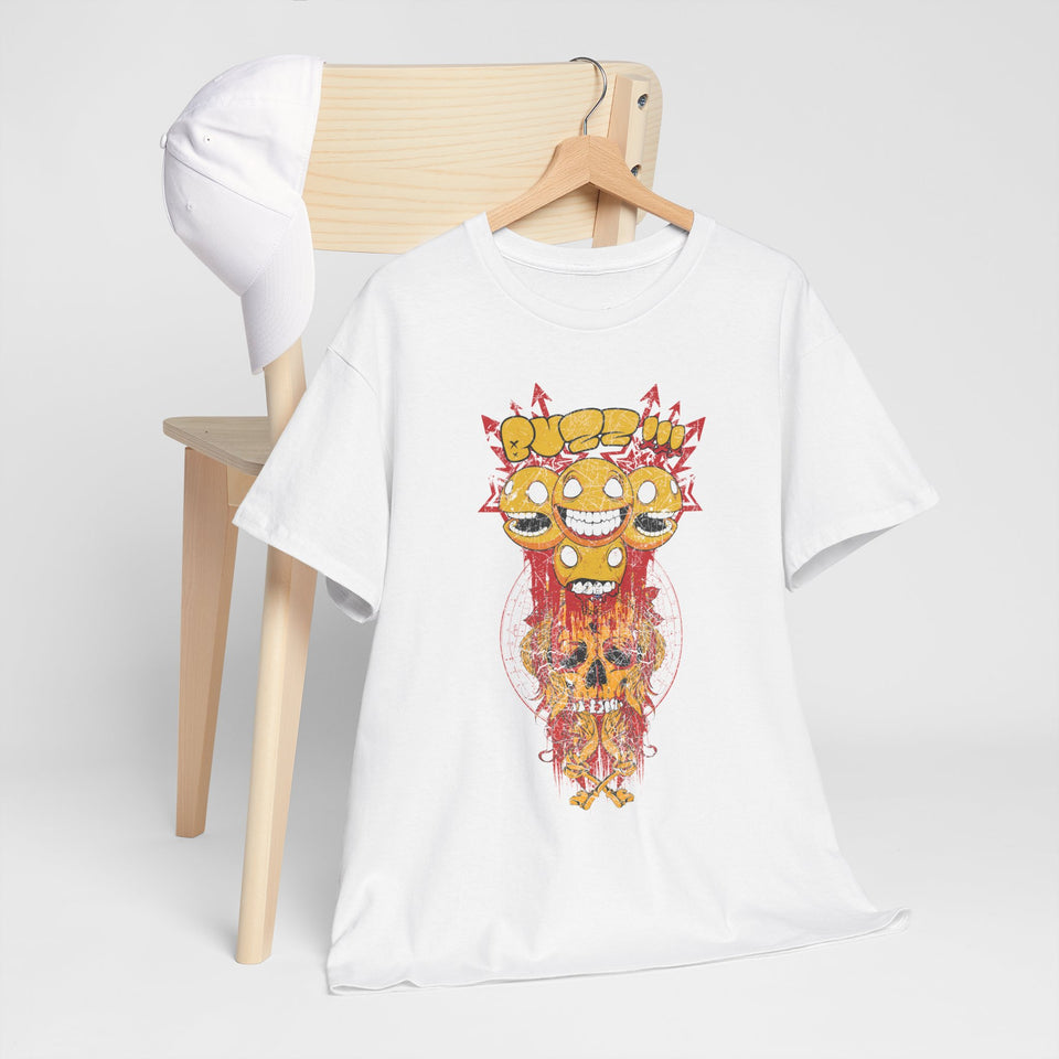 Unisex Heavy Cotton Tee - Psychedelic Skull Graphic Tee for Music Lovers