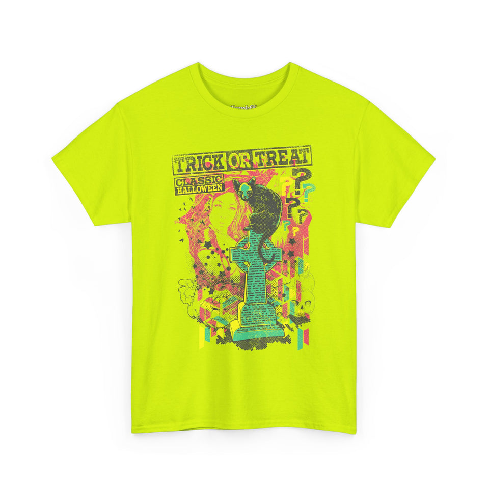 Trick or Treat Graphic Tee - Unisex Heavy Cotton T-Shirt