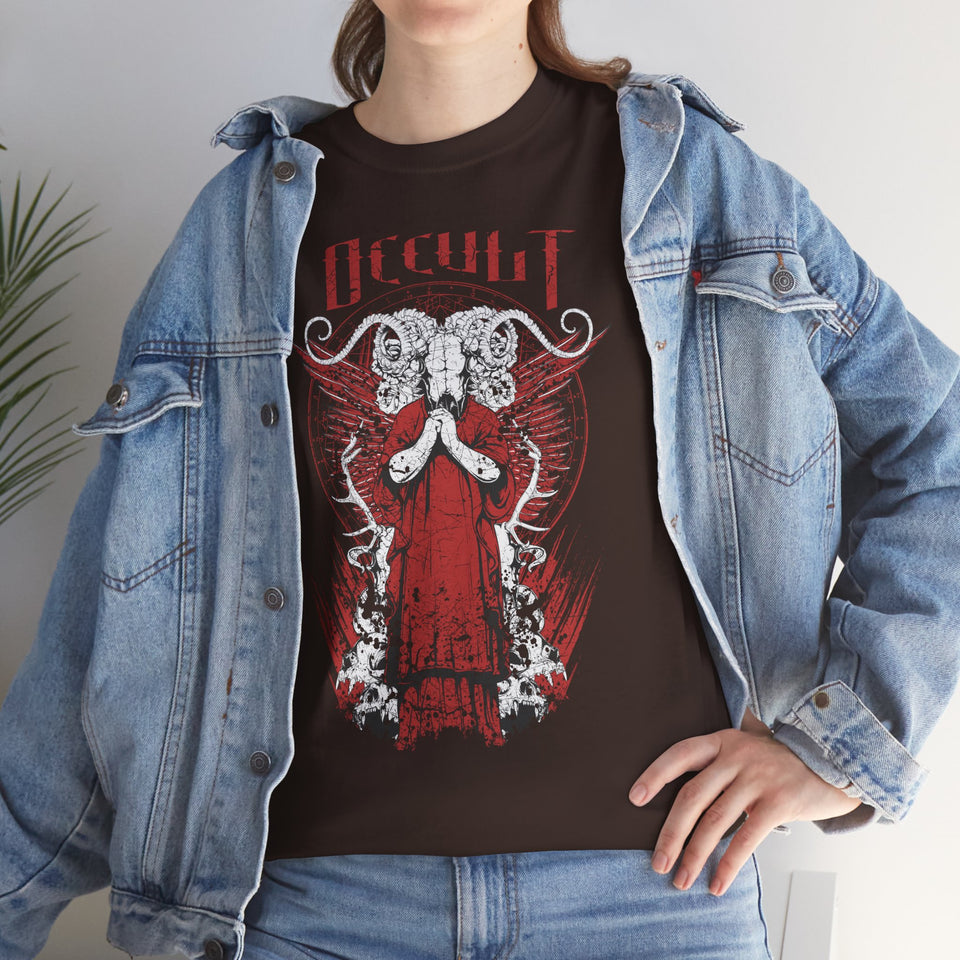 Unisex Heavy Cotton Tee - Red Occult Graphic Tee