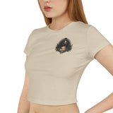 Vintage-Inspired Women's Baby Tee with Bold Graphic Design