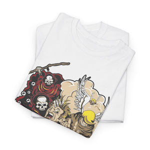 Unisex Heavy Cotton Tee - Vintage Skull & Fantasy Design Shirt