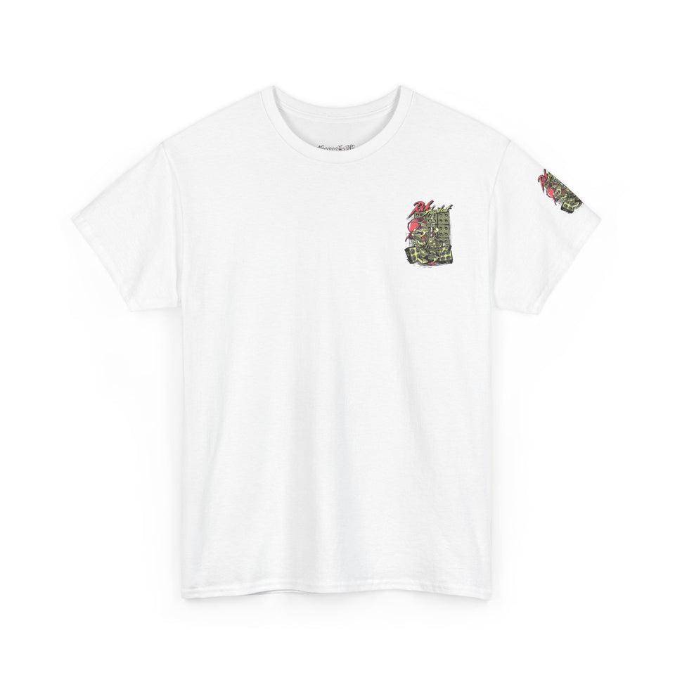 Vibrant Urban Art Unisex Heavy Cotton Tee – Street Style Graphic T-Shirt with Speaker Design