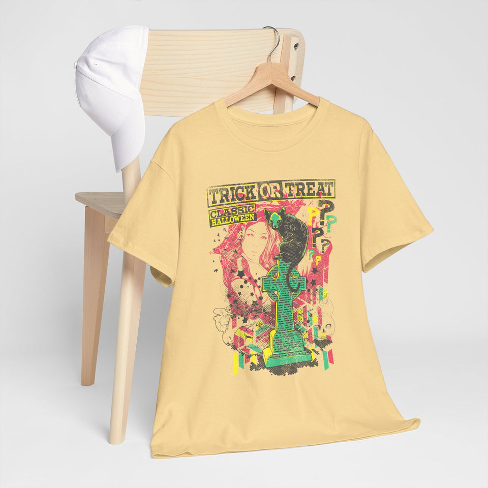 Trick or Treat Graphic Tee - Unisex Heavy Cotton T-Shirt