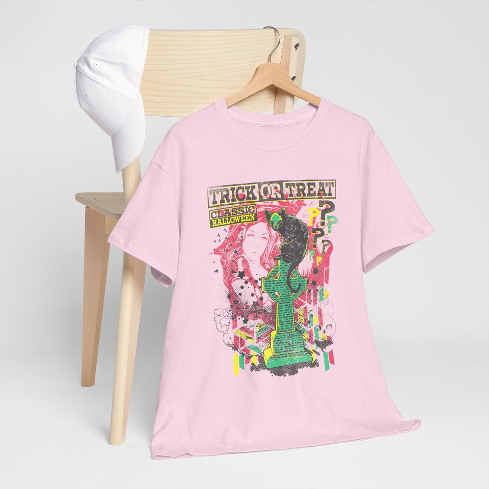 Trick or Treat Graphic Tee - Unisex Heavy Cotton T-Shirt