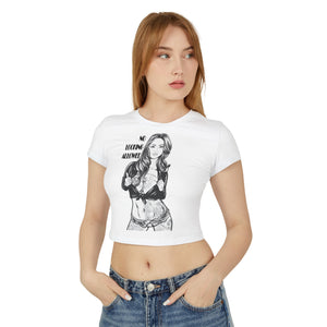 No Looking Allowed Women's Baby Tee - Stylish Graphic Crop Top for Casual Wear