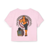 No Looking Allowed Women's Baby Tee - Stylish Graphic Crop Top for Casual Wear