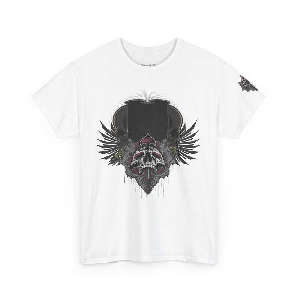 Edgy Skull Graphic Unisex Heavy Cotton Tee - Urban Streetwear Style