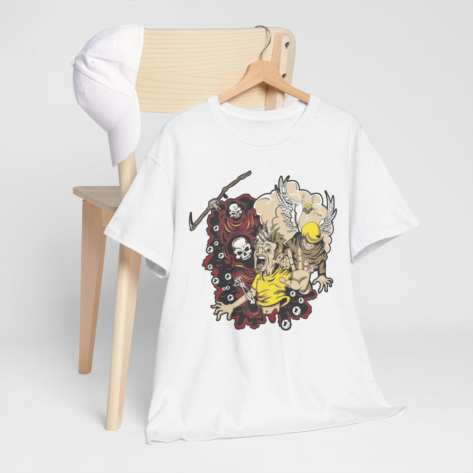 Unisex Heavy Cotton Tee - Vintage Skull & Fantasy Design Shirt