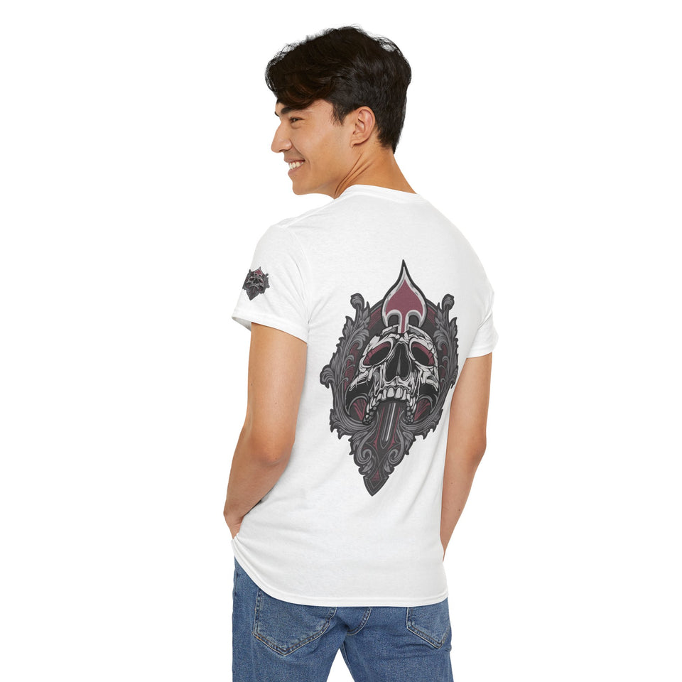 Edgy Skull Graphic Unisex Heavy Cotton Tee - Urban Streetwear Style