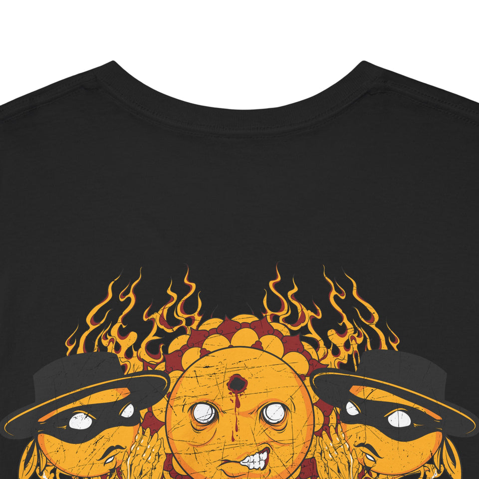 Unisex Heavy Cotton Tee - Vibrant Flame Character Graphic Tee
