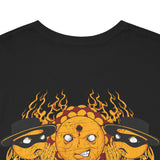 Unisex Heavy Cotton Tee - Vibrant Flame Character Graphic Tee