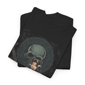 Edgy Graphic Tee - Skull & Warrior Design