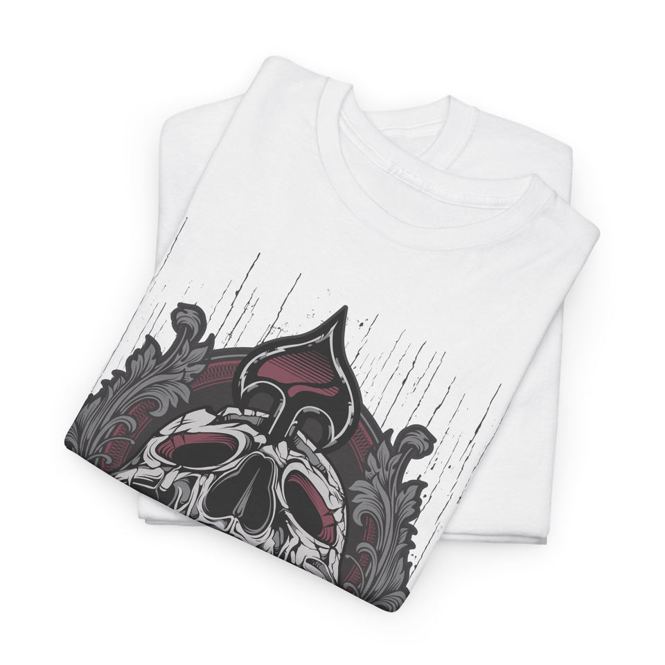 Vintage Skull Art Unisex Heavy Cotton Tee - Gothic Streetwear Fashion