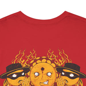 Unisex Heavy Cotton Tee - Vibrant Flame Character Graphic Tee