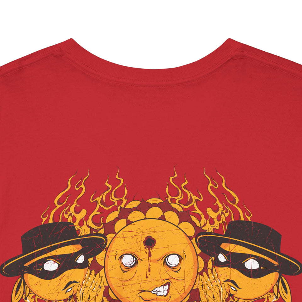 Unisex Heavy Cotton Tee - Vibrant Flame Character Graphic Tee