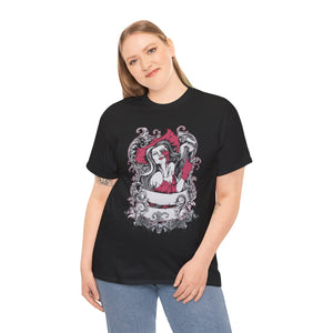 Gothic Graphic Unisex Heavy Cotton Tee - Vintage Style Horror Art