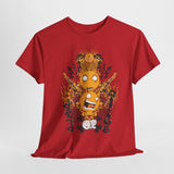 Unisex Heavy Cotton Tee - Vibrant Flame Character Graphic Tee