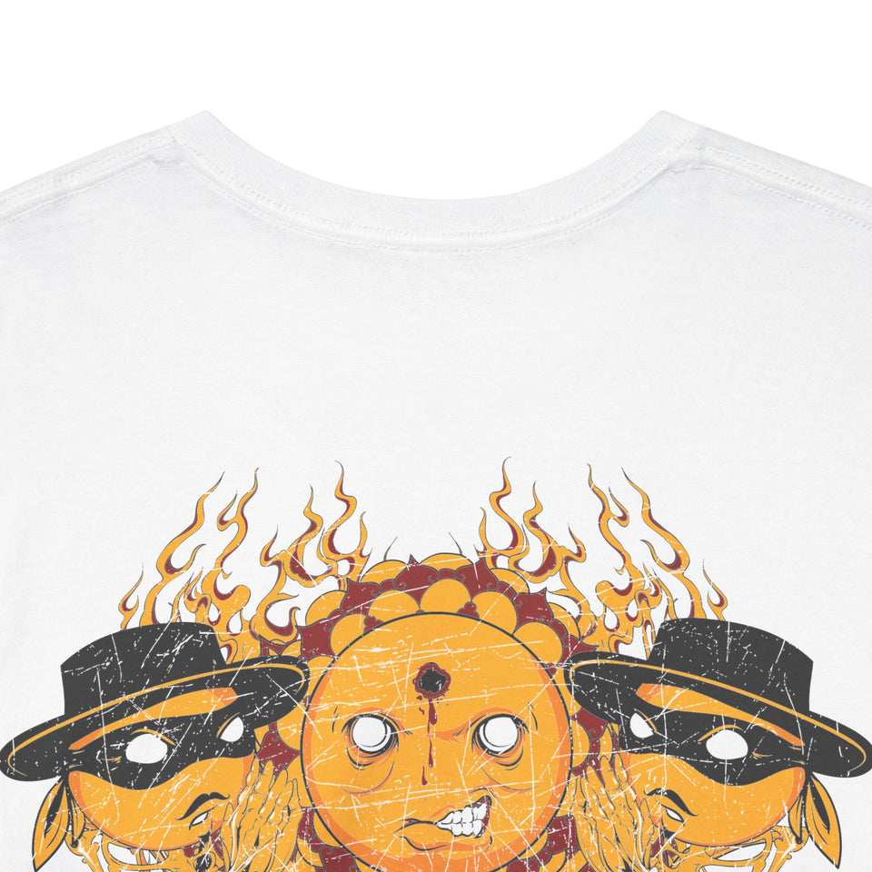 Unisex Heavy Cotton Tee - Psychedelic Skull Graphic Tee for Music Lovers