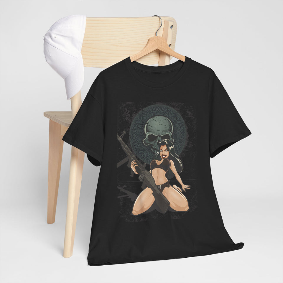 Edgy Graphic Tee - Skull & Warrior Design