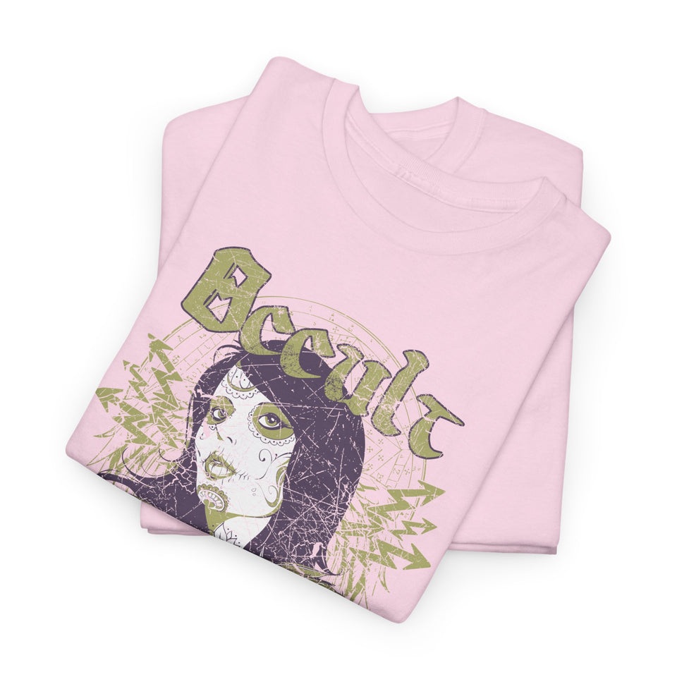Gothic Occult Heavy Cotton Tee – Unisex Graphic Tee for Edgy Fashion Enthusiasts