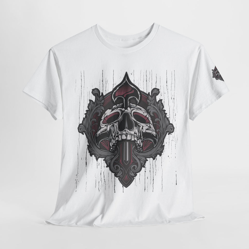 Vintage Skull Art Unisex Heavy Cotton Tee - Gothic Streetwear Fashion