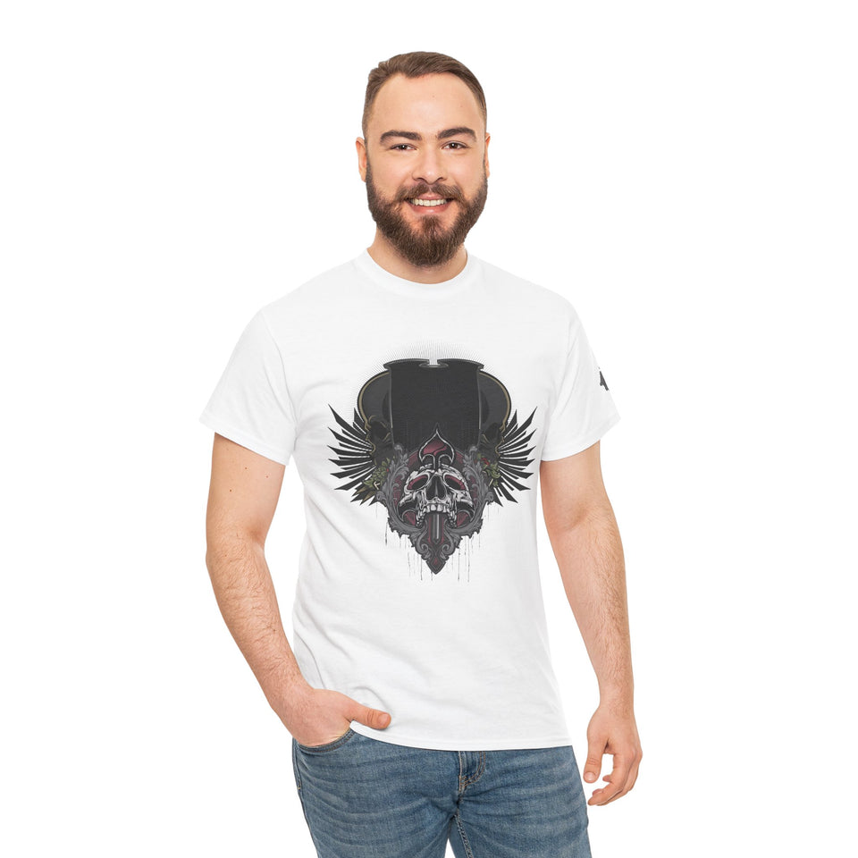Edgy Skull Graphic Unisex Heavy Cotton Tee - Urban Streetwear Style