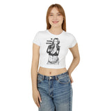 No Looking Allowed Women's Baby Tee - Stylish Graphic Crop Top for Casual Wear
