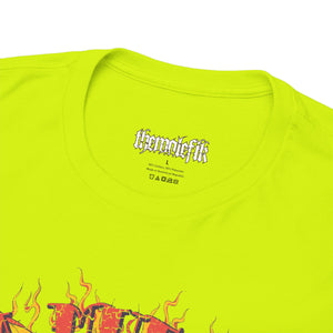 Vibrant Unisex Heavy Cotton Tee - Eye-Catching Skull Design