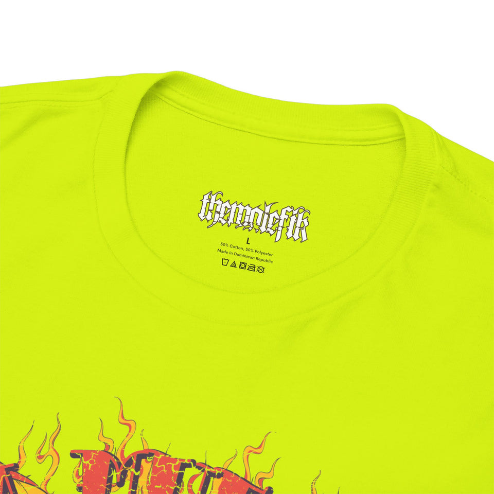 Vibrant Unisex Heavy Cotton Tee - Eye-Catching Skull Design