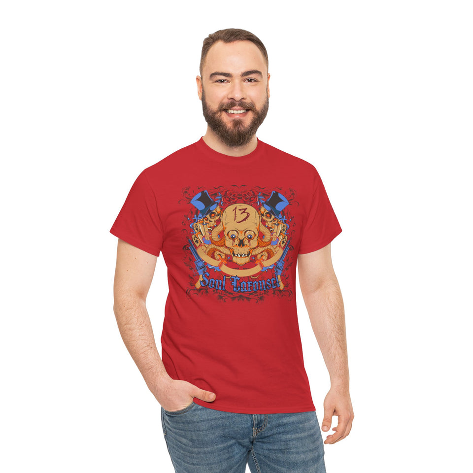 Vintage Graphic Unisex Heavy Cotton Tee - Edgy Retro Art Style