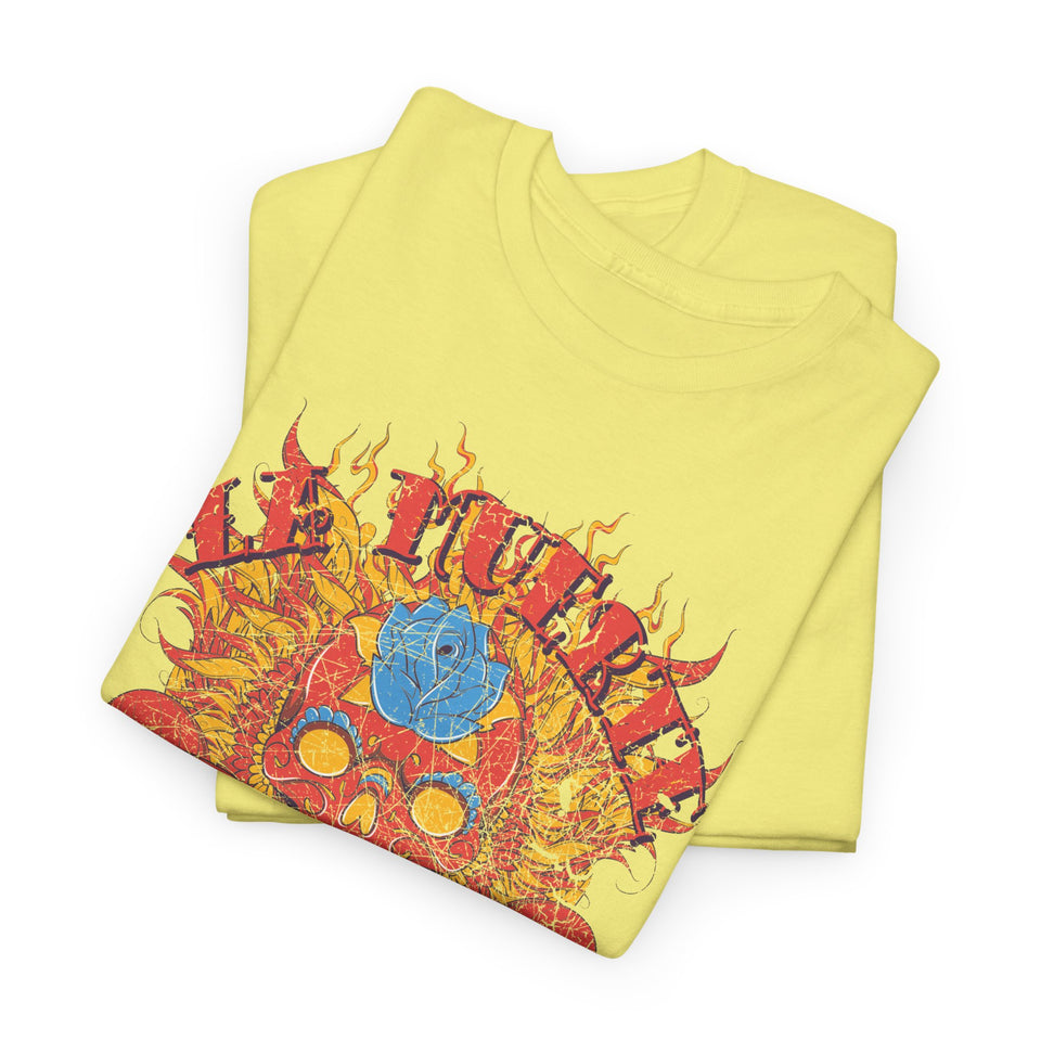 Vibrant Unisex Heavy Cotton Tee - Eye-Catching Skull Design